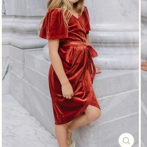 Mini Lillie dress in brick velvet